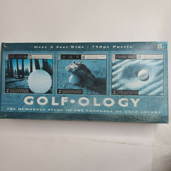Vintage Golf-ology 750+ Piece Jigsaw Puzzle Sealed Golf Humor Box Warped - Picture 2 of 8